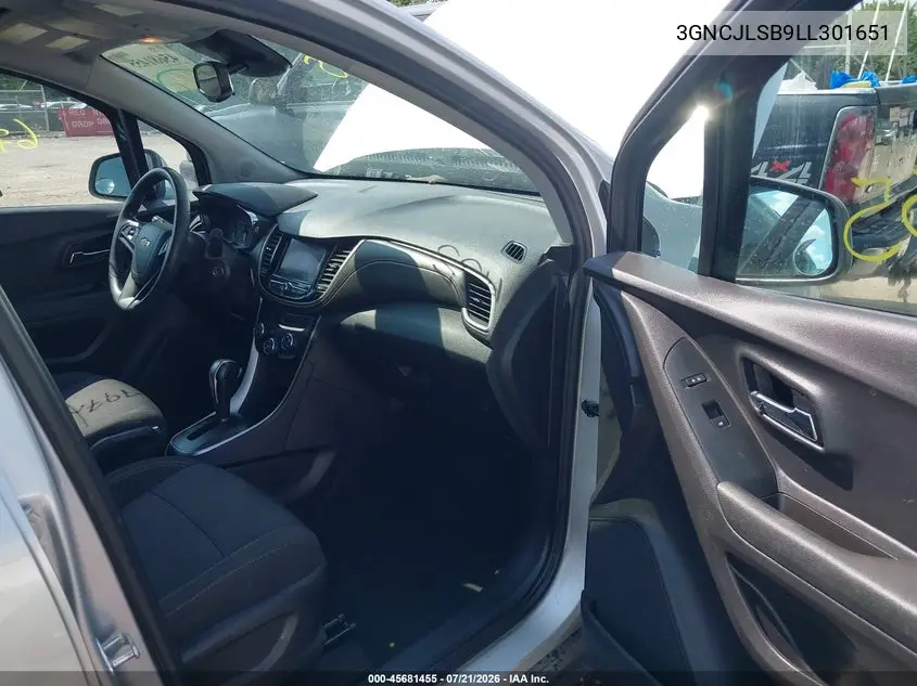 2020 Chevrolet Trax Fwd Lt VIN: 3GNCJLSB9LL301651 Lot: 45681455