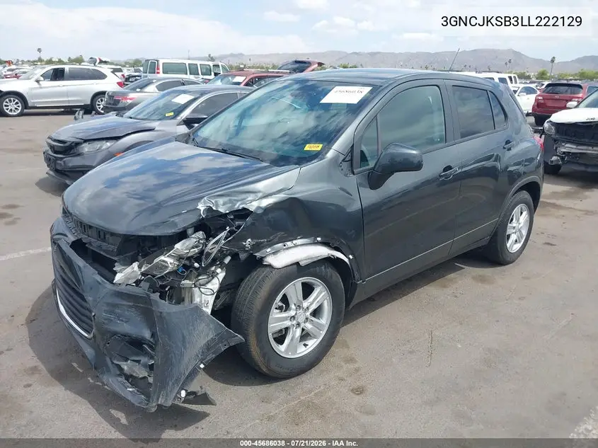 2020 Chevrolet Trax Fwd Ls VIN: 3GNCJKSB3LL222129 Lot: 45686038