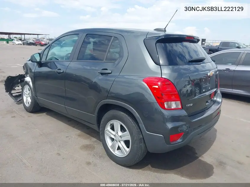 2020 Chevrolet Trax Fwd Ls VIN: 3GNCJKSB3LL222129 Lot: 45686038