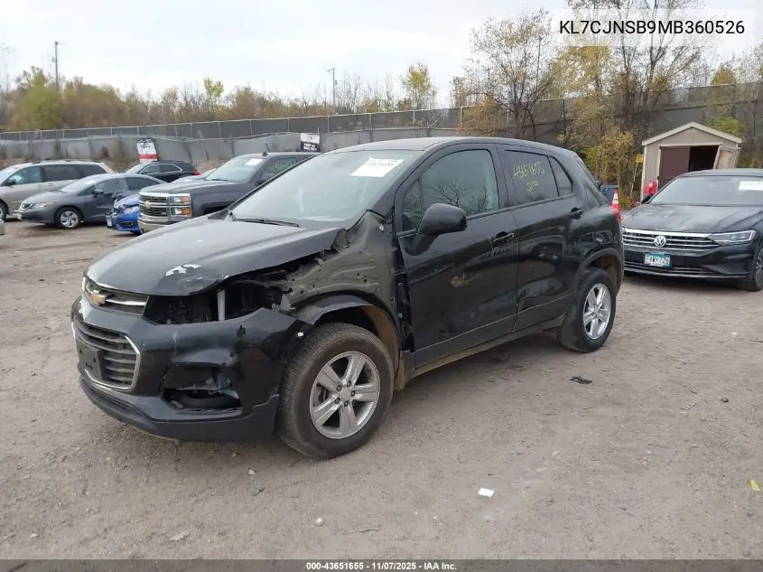 KL7CJNSB9MB360526 2021 Chevrolet Trax Awd Ls