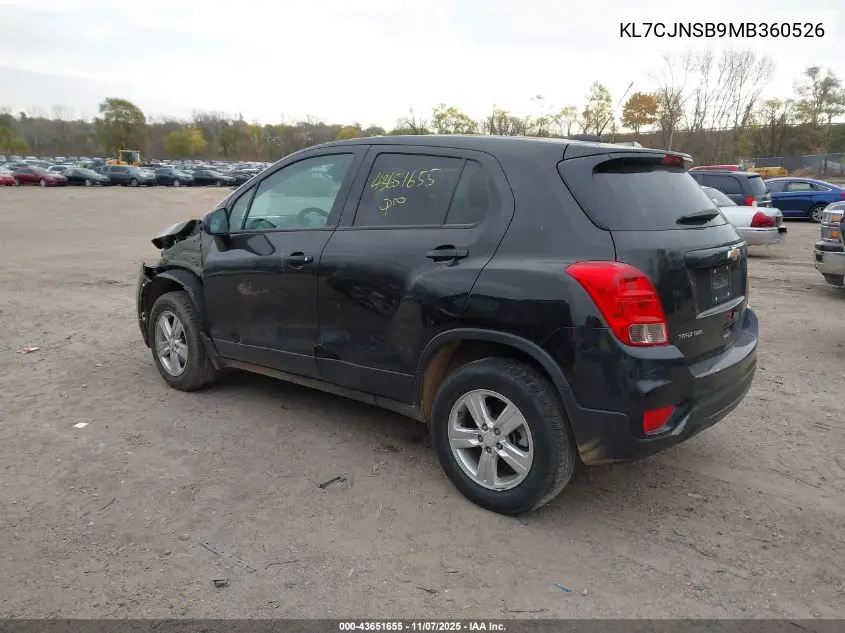 KL7CJNSB9MB360526 2021 Chevrolet Trax Awd Ls
