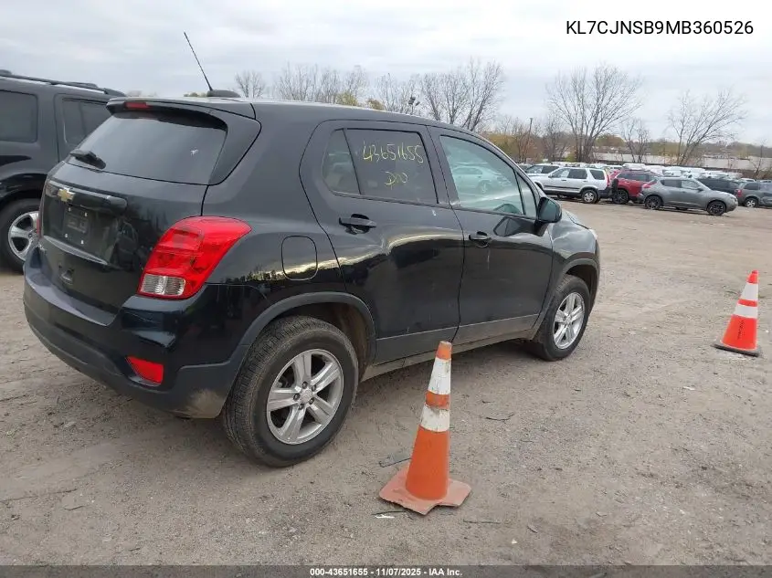 KL7CJNSB9MB360526 2021 Chevrolet Trax Awd Ls