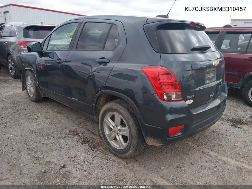 2021 Chevrolet Trax Fwd Ls VIN: KL7CJKSBXMB310457 Lot: 45333125