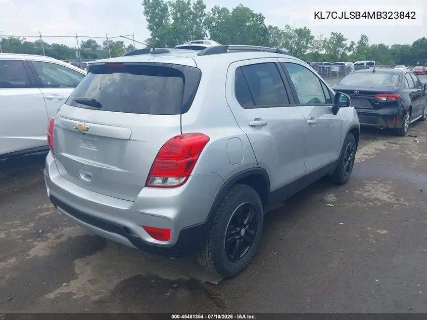 2021 Chevrolet Trax Fwd Lt VIN: KL7CJLSB4MB323842 Lot: 45481354