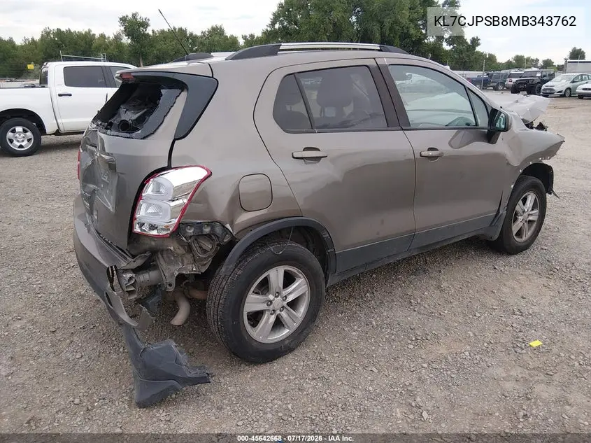 2021 Chevrolet Trax Awd Lt VIN: KL7CJPSB8MB343762 Lot: 45642668