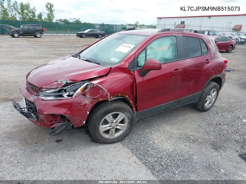 2022 Chevrolet Trax Awd Lt VIN: KL7CJPSM9NB515073 Lot: 45401286