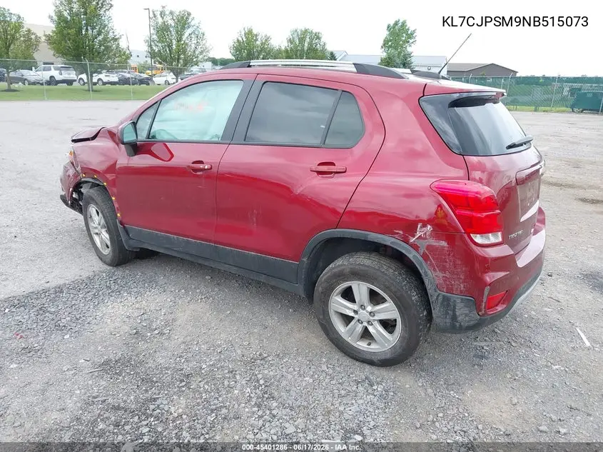 2022 Chevrolet Trax Awd Lt VIN: KL7CJPSM9NB515073 Lot: 45401286
