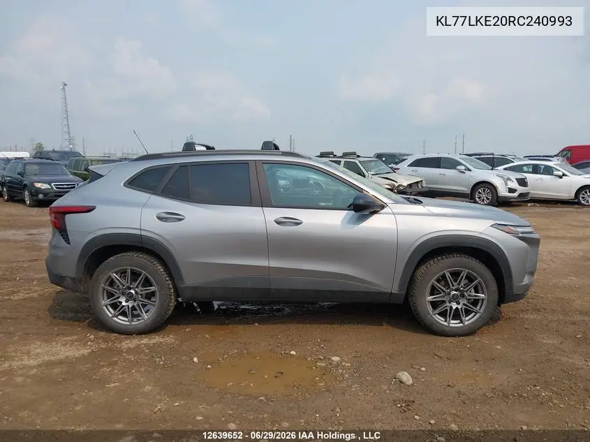 2024 Chevrolet Trax Activ VIN: KL77LKE20RC240993 Lot: 12639652x