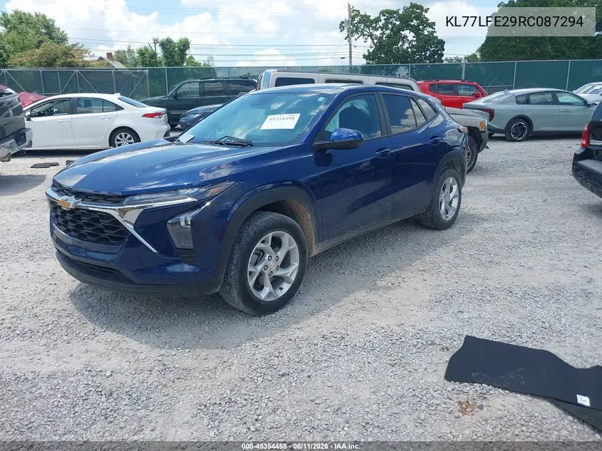2024 Chevrolet Trax Fwd Sp VIN: KL77LFE29RC087294 Lot: 45354458