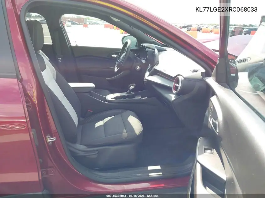 2024 Chevrolet Trax Fwd 1Rs VIN: KL77LGE2XRC068033 Lot: 45392044