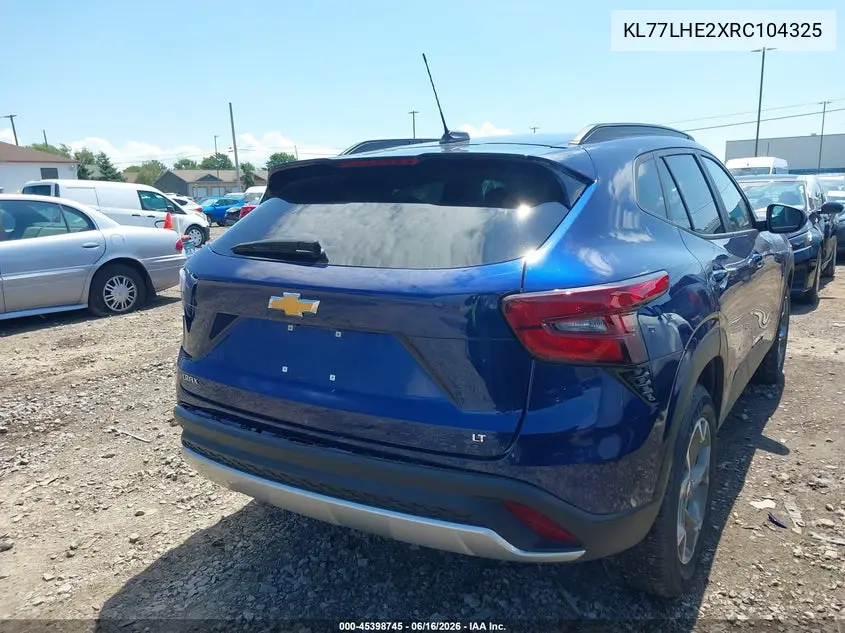 2024 Chevrolet Trax Fwd Lt VIN: KL77LHE2XRC104325 Lot: 45398745