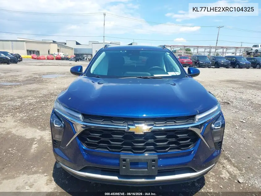 2024 Chevrolet Trax Fwd Lt VIN: KL77LHE2XRC104325 Lot: 45398745