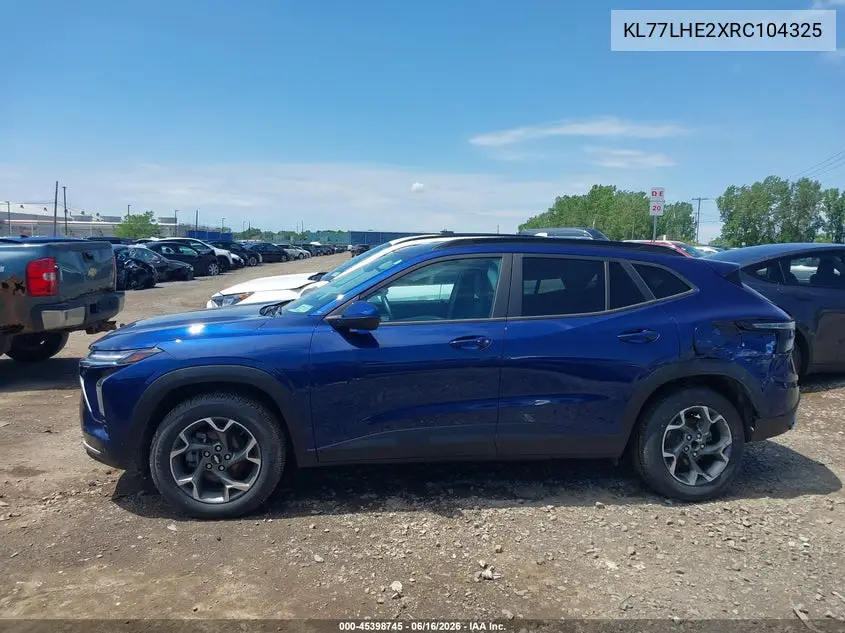 2024 Chevrolet Trax Fwd Lt VIN: KL77LHE2XRC104325 Lot: 45398745