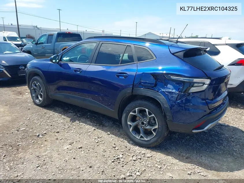 2024 Chevrolet Trax Fwd Lt VIN: KL77LHE2XRC104325 Lot: 45398745