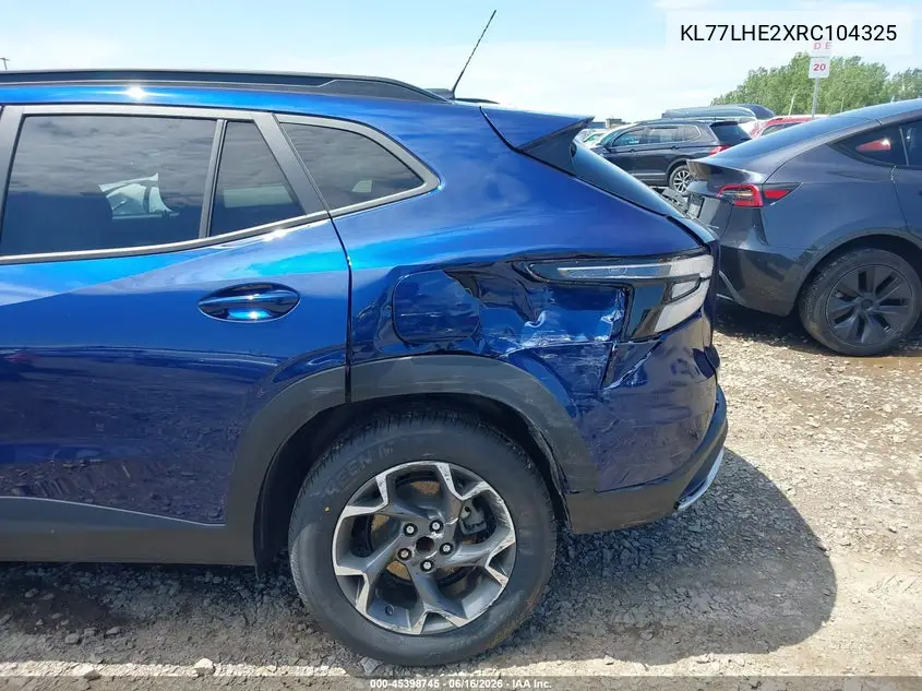 2024 Chevrolet Trax Fwd Lt VIN: KL77LHE2XRC104325 Lot: 45398745