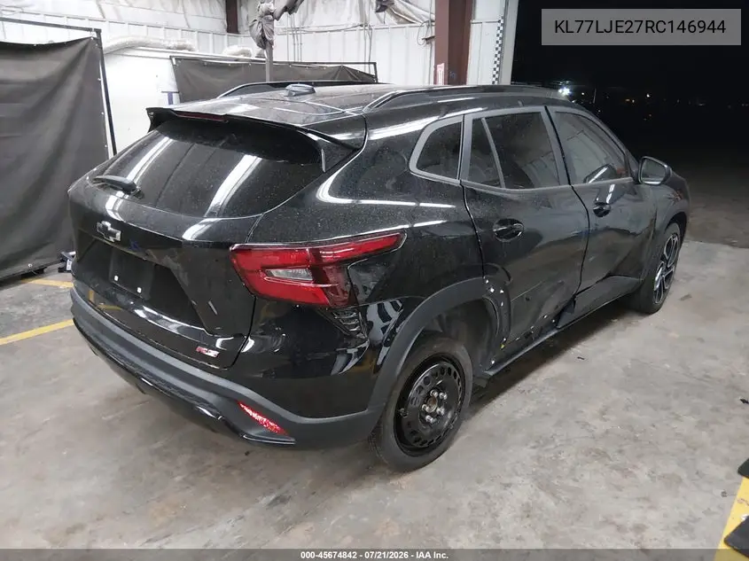 2024 Chevrolet Trax Fwd 2Rs VIN: KL77LJE27RC146944 Lot: 45674842