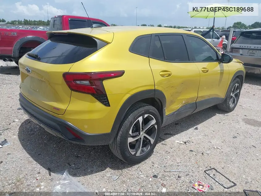 2025 Chevrolet Trax Fwd 1Rs VIN: KL77LGEP4SC189688 Lot: 45611150