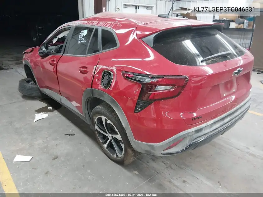 2026 Chevrolet Trax Fwd 1Rs VIN: KL77LGEP3TC046331 Lot: 45674409