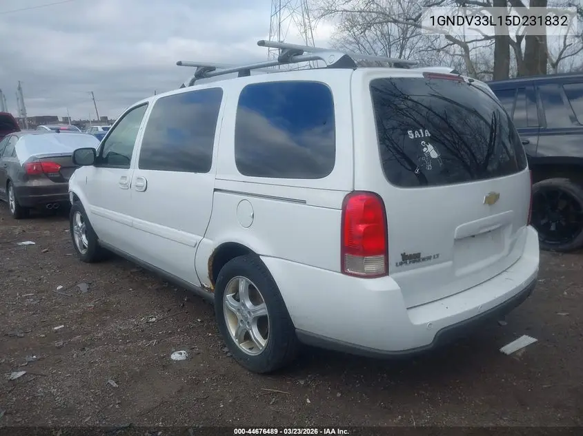 2005 Chevrolet Uplander Lt VIN: 1GNDV33L15D231832 Lot: 44676489