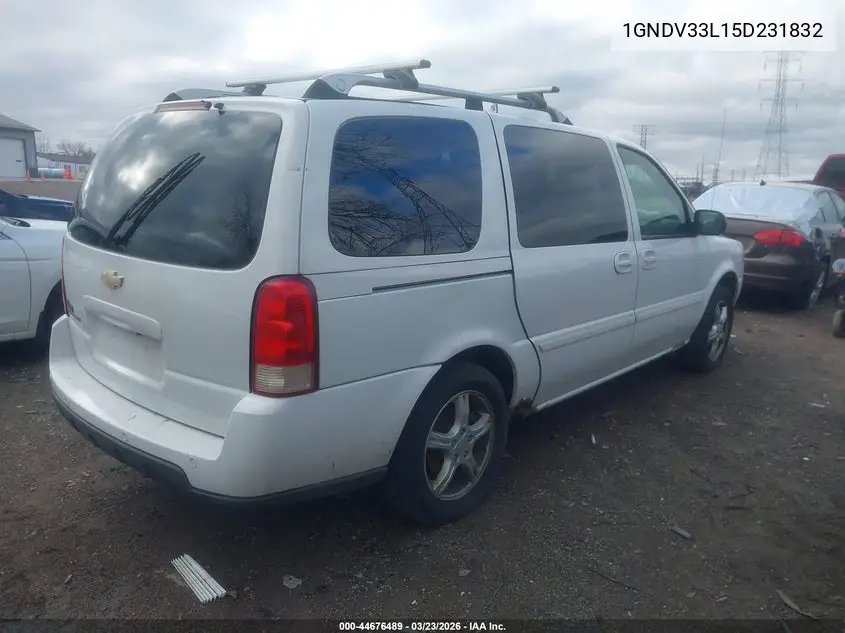 2005 Chevrolet Uplander Lt VIN: 1GNDV33L15D231832 Lot: 44676489