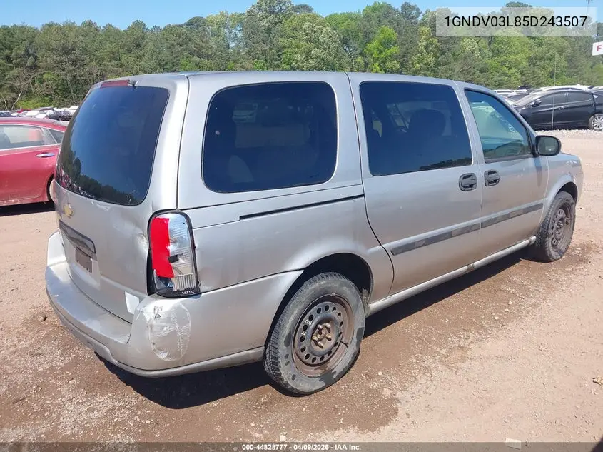 2005 Chevrolet Uplander VIN: 1GNDV03L85D243507 Lot: 44828777