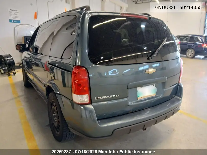 2006 Chevrolet Uplander Lt VIN: 1GNDU33L16D214355 Lot: 20269237