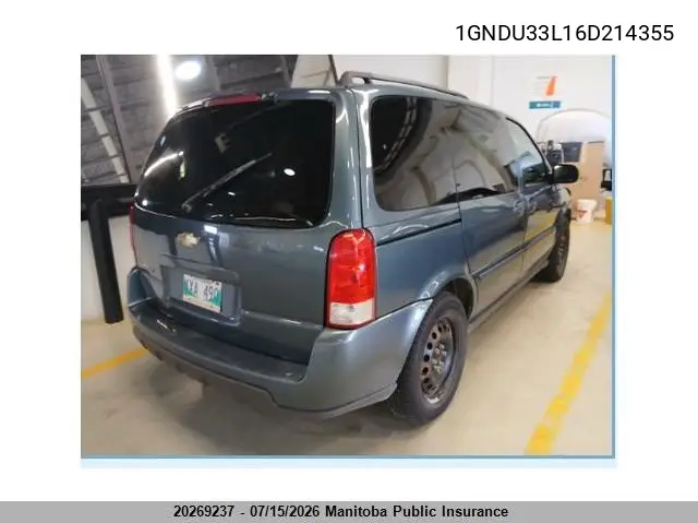 2006 Chevrolet Uplander Lt VIN: 1GNDU33L16D214355 Lot: 20269237