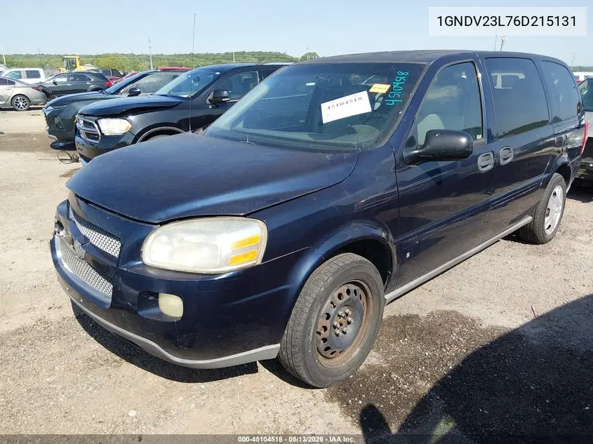2006 Chevrolet Uplander Ls VIN: 1GNDV23L76D215131 Lot: 45104518