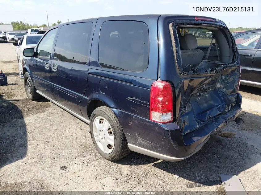 2006 Chevrolet Uplander Ls VIN: 1GNDV23L76D215131 Lot: 45104518