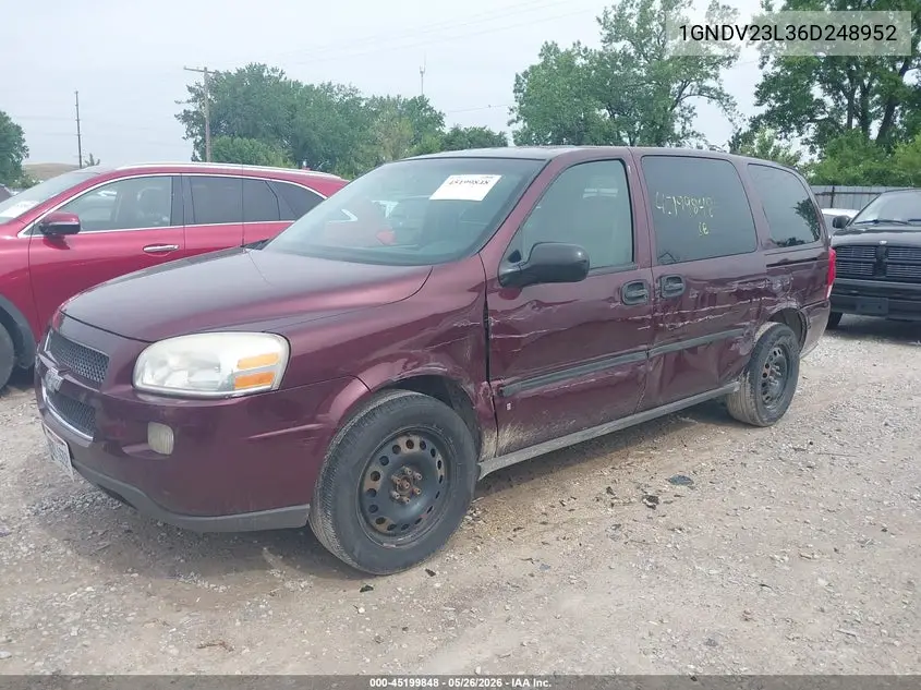 2006 Chevrolet Uplander Ls VIN: 1GNDV23L36D248952 Lot: 45199848