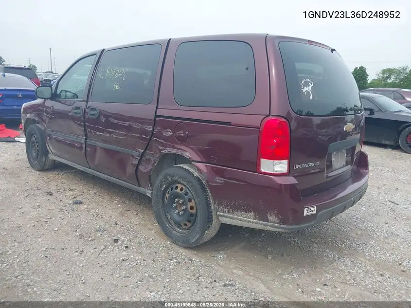 2006 Chevrolet Uplander Ls VIN: 1GNDV23L36D248952 Lot: 45199848