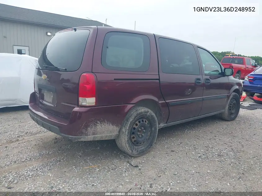 2006 Chevrolet Uplander Ls VIN: 1GNDV23L36D248952 Lot: 45199848