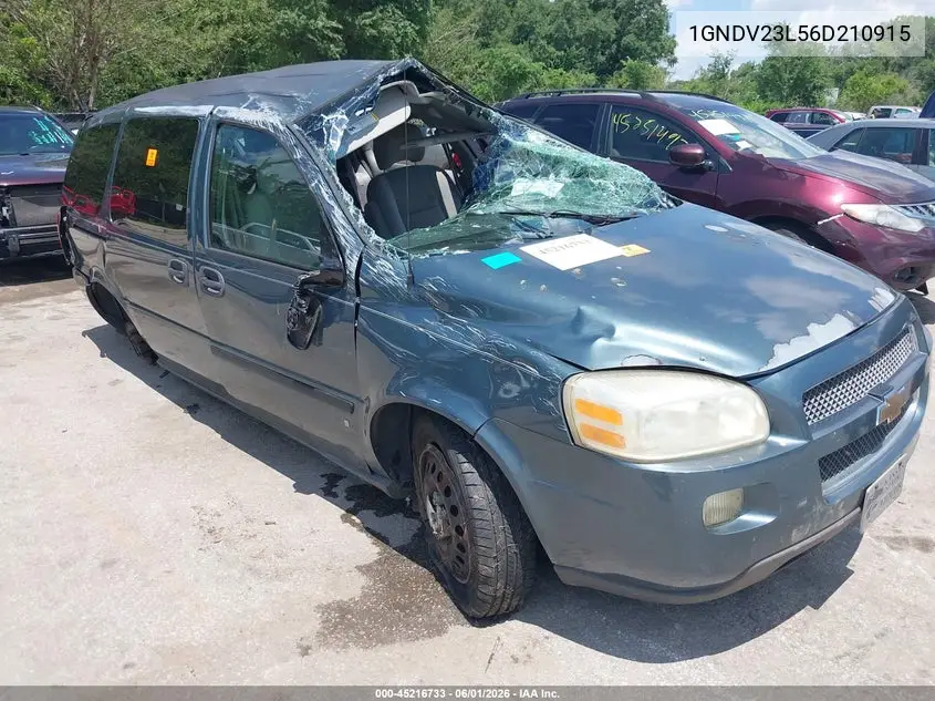 2006 Chevrolet Uplander Ls VIN: 1GNDV23L56D210915 Lot: 45216733