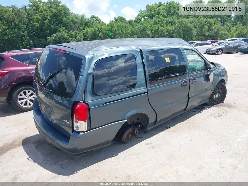 2006 Chevrolet Uplander Ls VIN: 1GNDV23L56D210915 Lot: 45216733