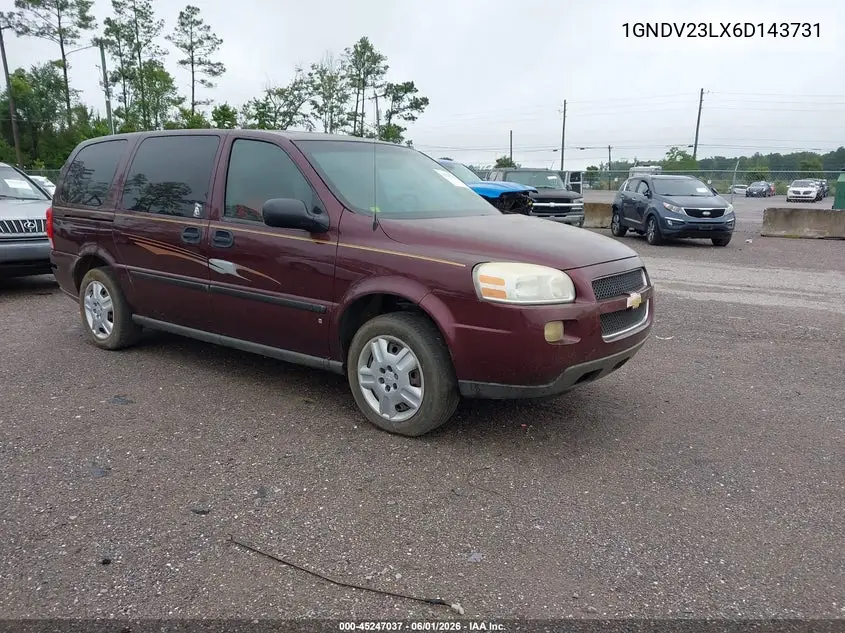2006 Chevrolet Uplander Ls VIN: 1GNDV23LX6D143731 Lot: 45247037