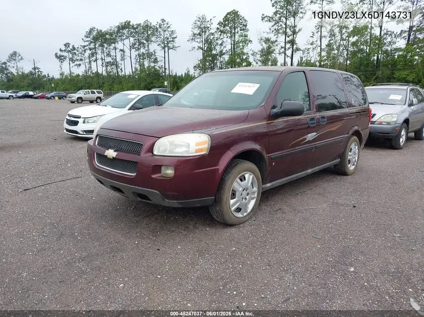 2006 Chevrolet Uplander Ls VIN: 1GNDV23LX6D143731 Lot: 45247037