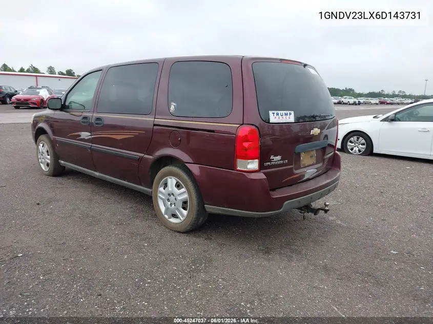 2006 Chevrolet Uplander Ls VIN: 1GNDV23LX6D143731 Lot: 45247037