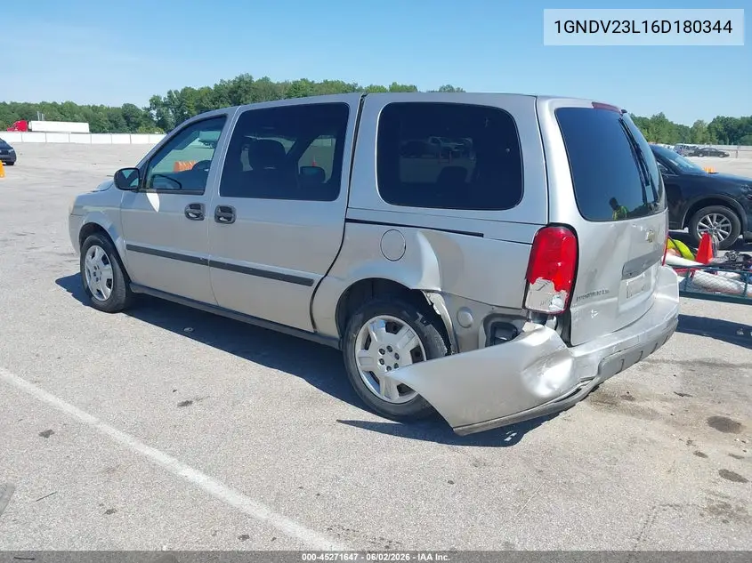2006 Chevrolet Uplander Ls VIN: 1GNDV23L16D180344 Lot: 45271647