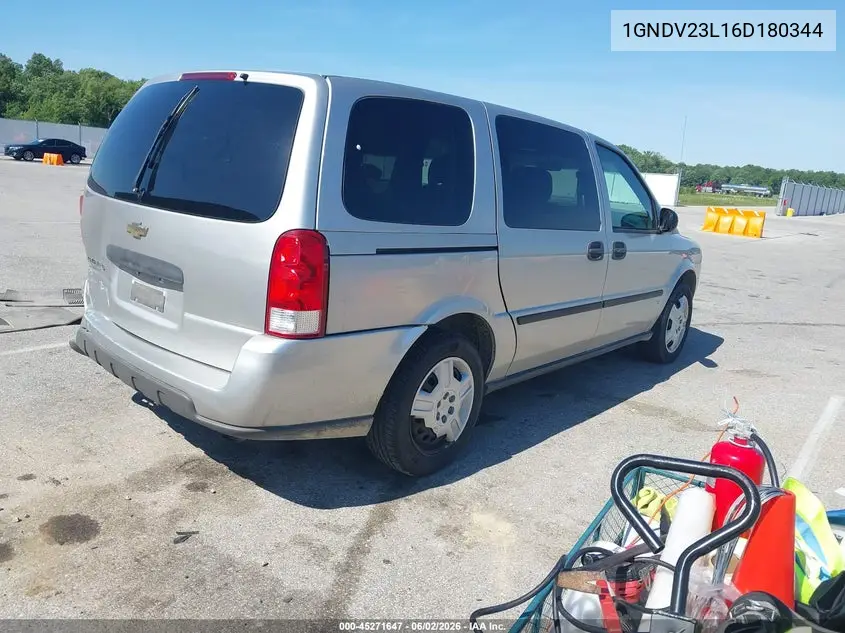 2006 Chevrolet Uplander Ls VIN: 1GNDV23L16D180344 Lot: 45271647