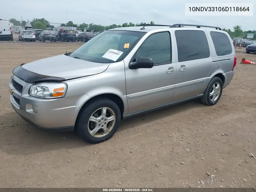 2006 Chevrolet Uplander Lt VIN: 1GNDV33106D118664 Lot: 45290484