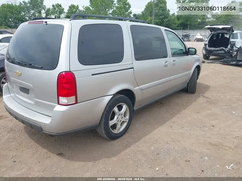 2006 Chevrolet Uplander Lt VIN: 1GNDV33106D118664 Lot: 45290484
