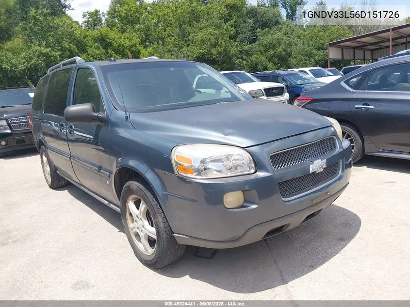 2006 Chevrolet Uplander Lt W/3Lt VIN: 1GNDV33L56D151726 Lot: 45324441