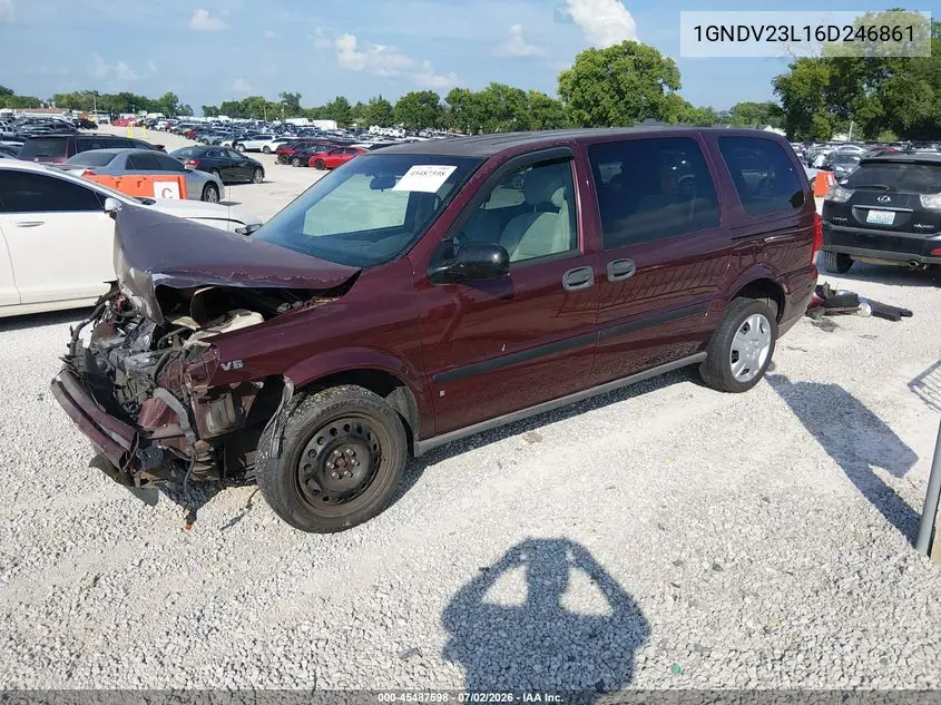 2006 Chevrolet Uplander Ls Fleet VIN: 1GNDV23L16D246861 Lot: 45487598