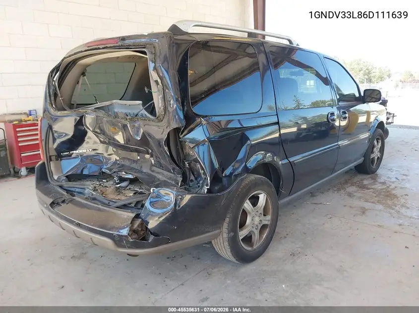 2006 Chevrolet Uplander Lt W/2Lt VIN: 1GNDV33L86D111639 Lot: 45535631