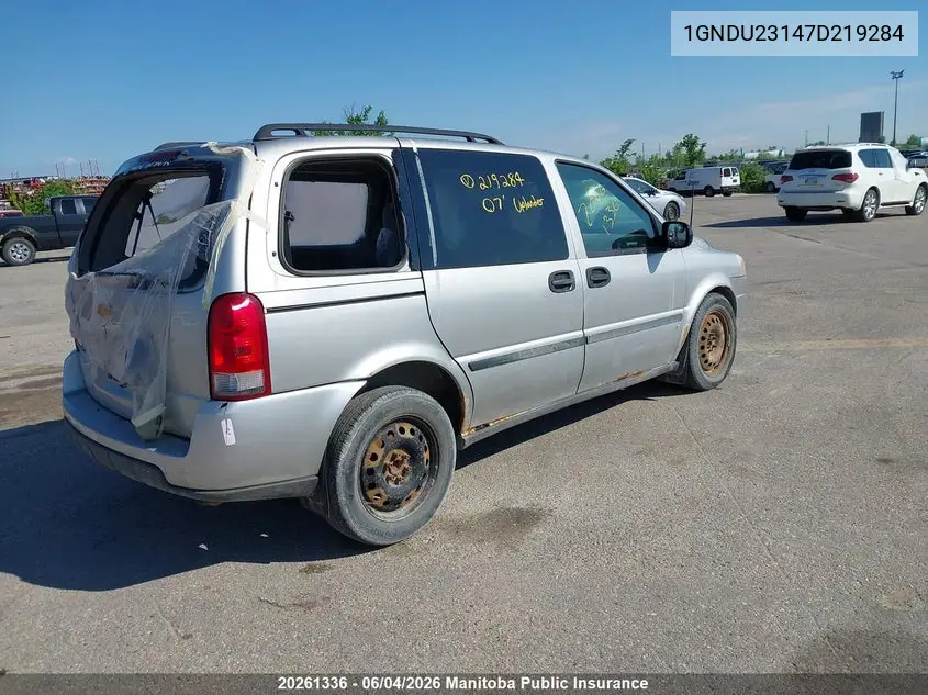 2007 Chevrolet Uplander Ls VIN: 1GNDU23147D219284 Lot: 20261336