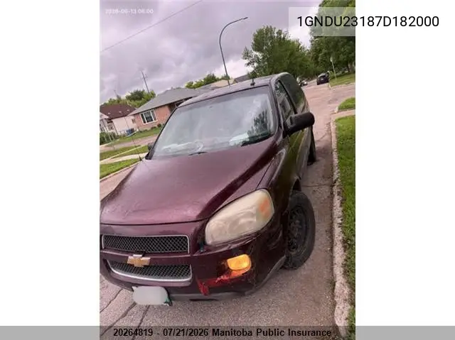 2007 Chevrolet Uplander Ls VIN: 1GNDU23187D182000 Lot: 20264819