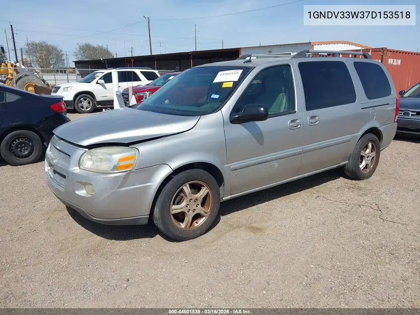 2007 Chevrolet Uplander Lt VIN: 1GNDV33W37D153518 Lot: 44501539
