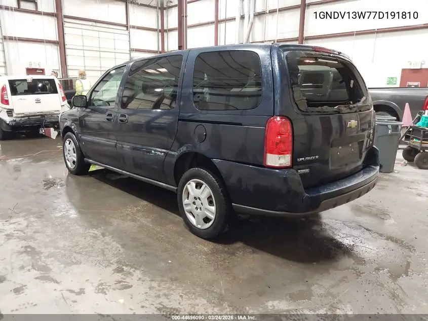 2007 Chevrolet Uplander Cargo VIN: 1GNDV13W77D191810 Lot: 44696090