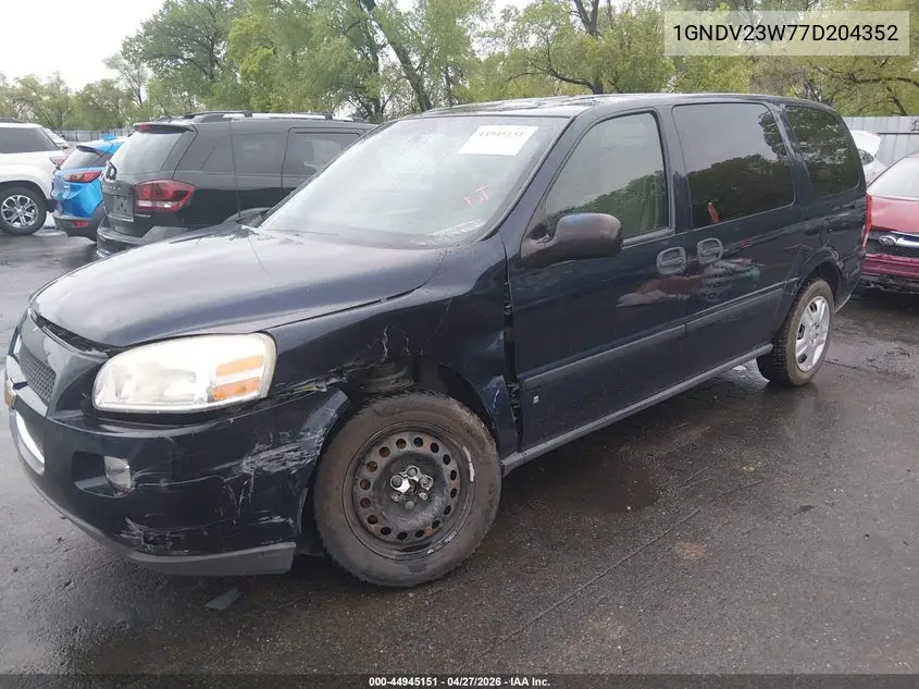 2007 Chevrolet Uplander Ls VIN: 1GNDV23W77D204352 Lot: 44945151