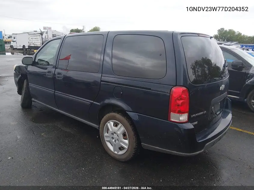 2007 Chevrolet Uplander Ls VIN: 1GNDV23W77D204352 Lot: 44945151